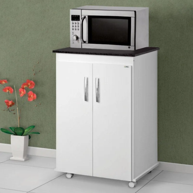 Bancada Micro-ondas Ezio Branco Preto