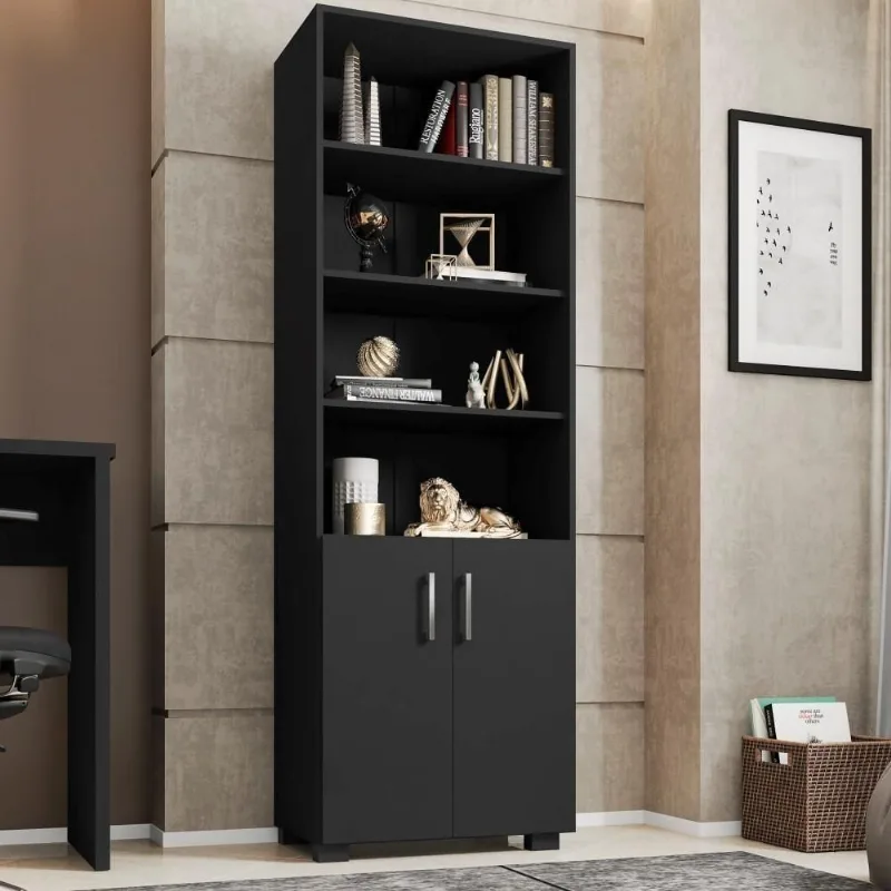 Livreiro Multiuso Com Portas Samara Preto