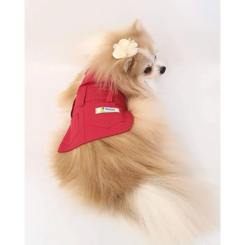 Pet Saia Jardineira de Sarja Pink Puro Algodão - Petisco