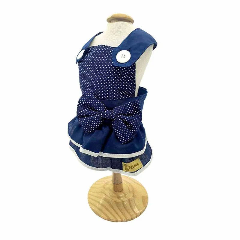 Vestido Pet Para Cães Domum Poá Laço Alta Qualidade Petisco