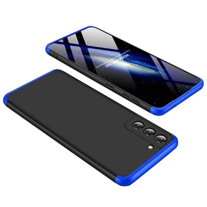 Capa Capinha Anti Impacto Galaxy S21 Fe - Preta Com Azul
