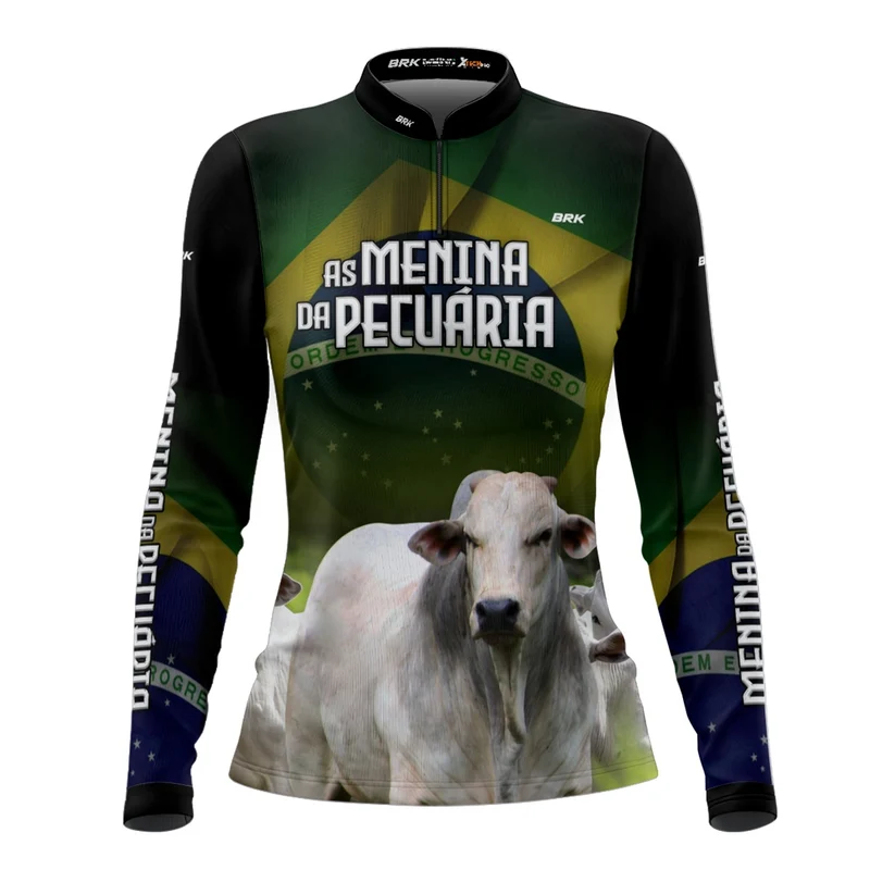 Camisa Agro Feminina Brk As Menina da Pecuária com Proteção Solar UV50+ G