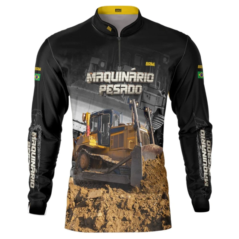Camisa Agro Brk Bulldozer Trator de Esteira com Proteção Solar UV50+ G2