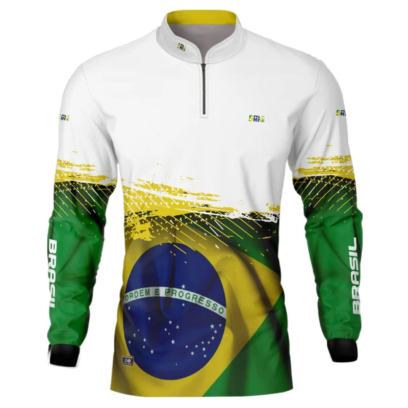 Camisa Agro Brk Brasil Branca com Proteção Solar UV50+ GG