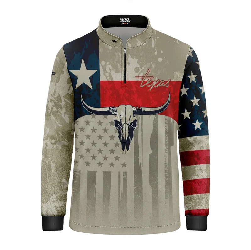 Camisa Agro Infantil Brk Texas Long Horn com Proteção UV50+ 12 a 13 Anos