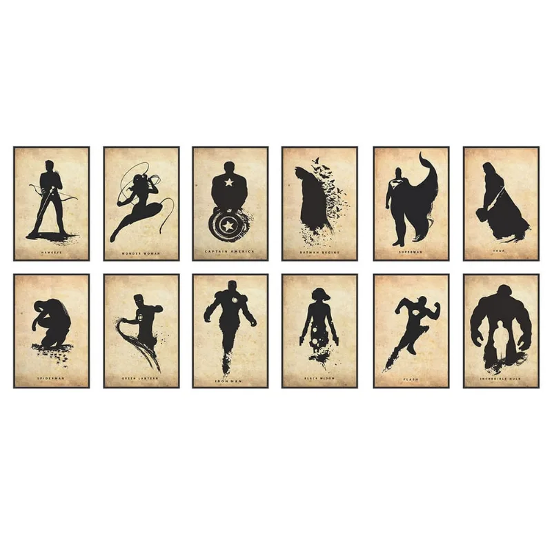 Kit 12 Quadros Decorativos Os Vingadores mdf 9MM