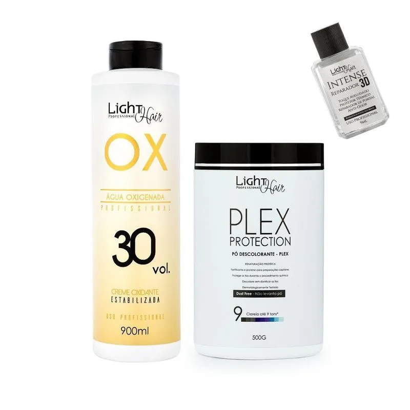 Kit Pó Descolorante Plex + Água Oxigenada 30 - Light Hair