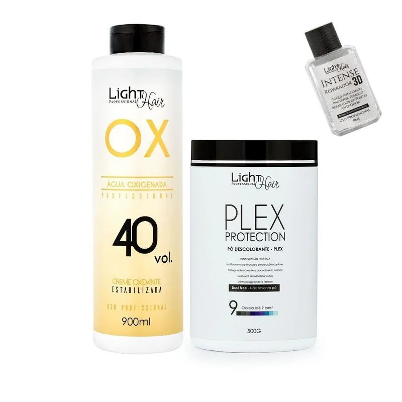 Kit Pó Descolorante Plex + Água Oxigenada 40 - Light Hair