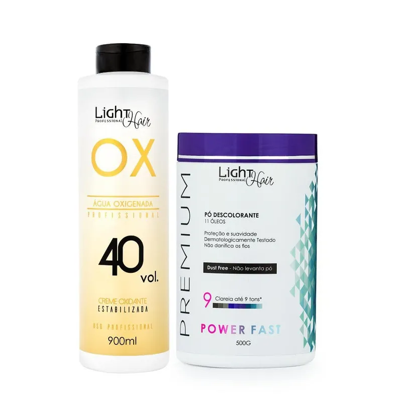 Kit Pó Descolorante Premium + Água Oxigenada 40 - Light Hair