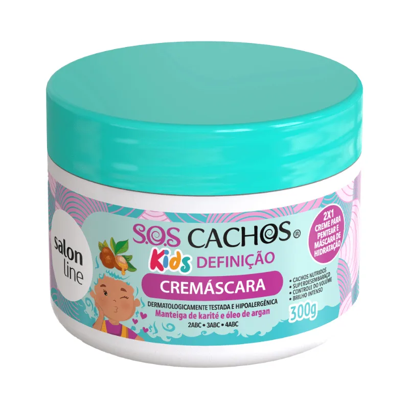 MASCARA CAPILAR SALON LINE S.O.S CACHOS KIDS DEFINIÇAO 300G
