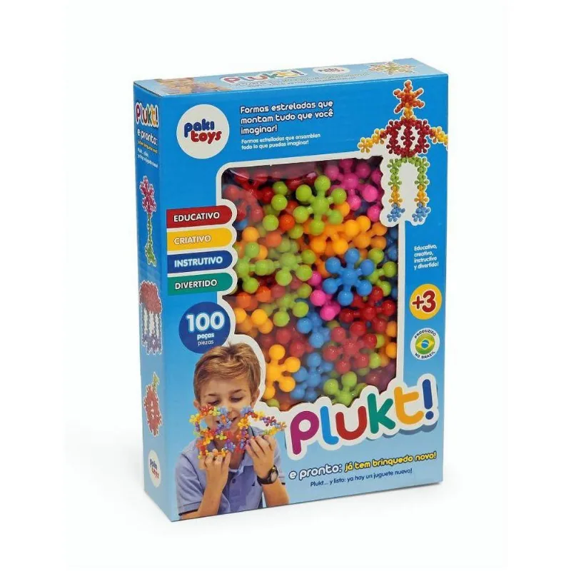 Brinquedo Montar Plukt Estrelas Educativo Infantil 100 Peças