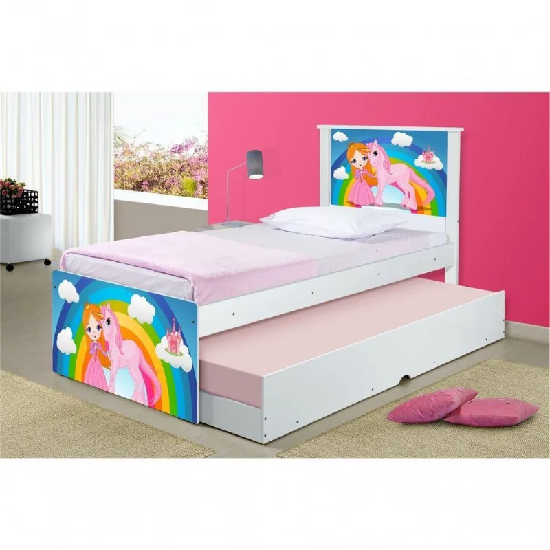 Cama Princesa E Unicórnio Com Auxiliar
