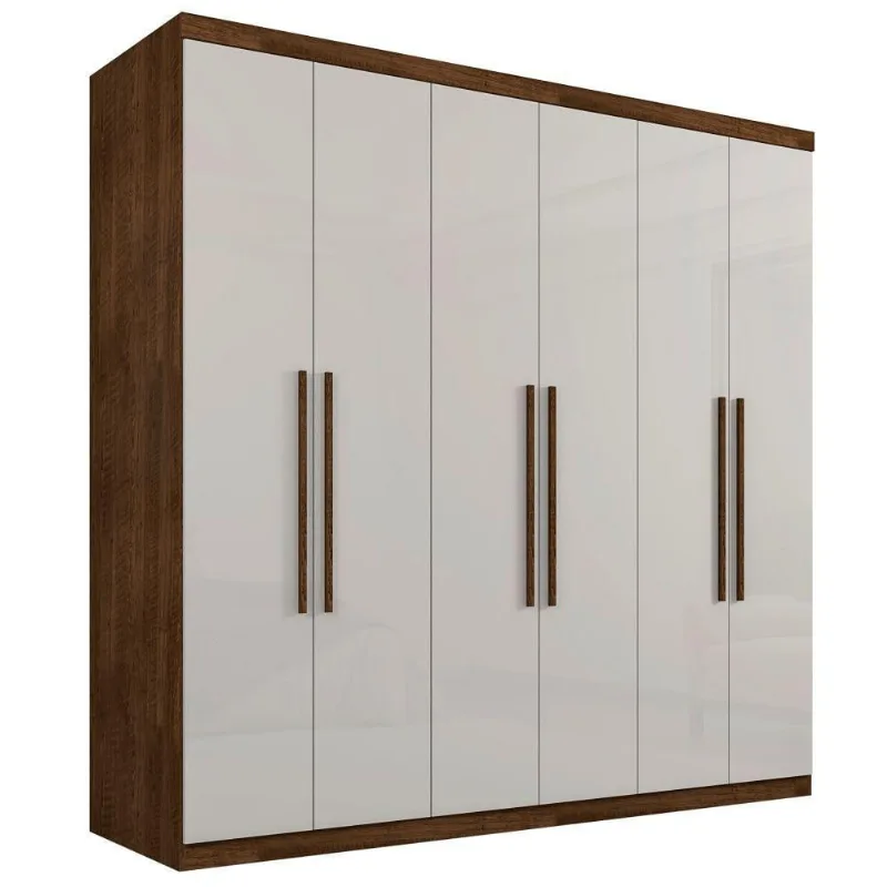 Roupeiro Singapura Casal Seis Portas Malbec Off White