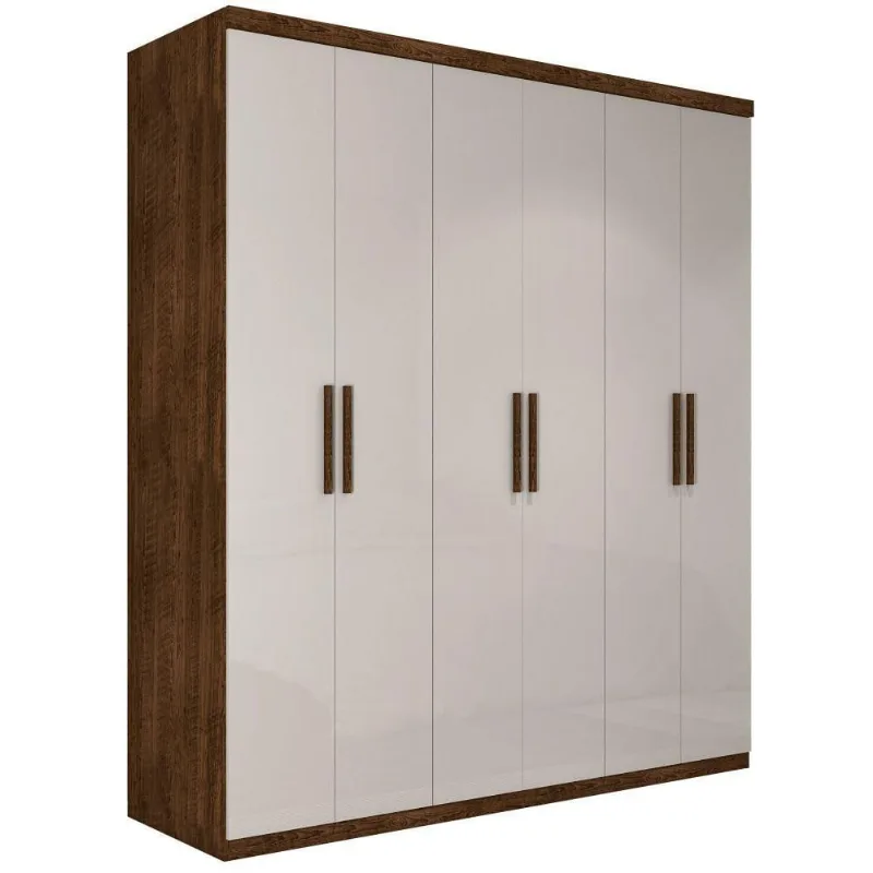 Roupeiro Casal Turquia Seis Portas Malbec Off White
