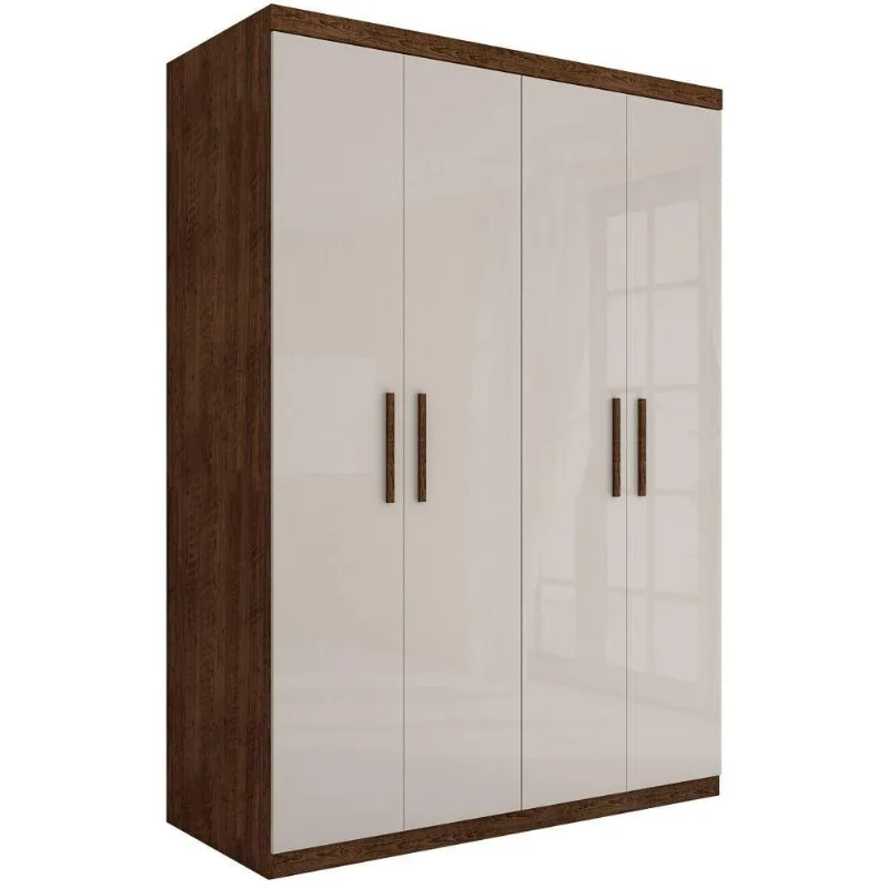 Roupeiro Casal Flórida Quatro Portas Malbec Off White