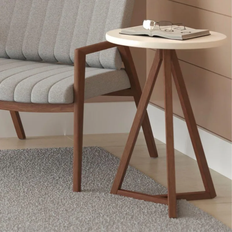 Mesa Lateral Modern Off White Amêndoa