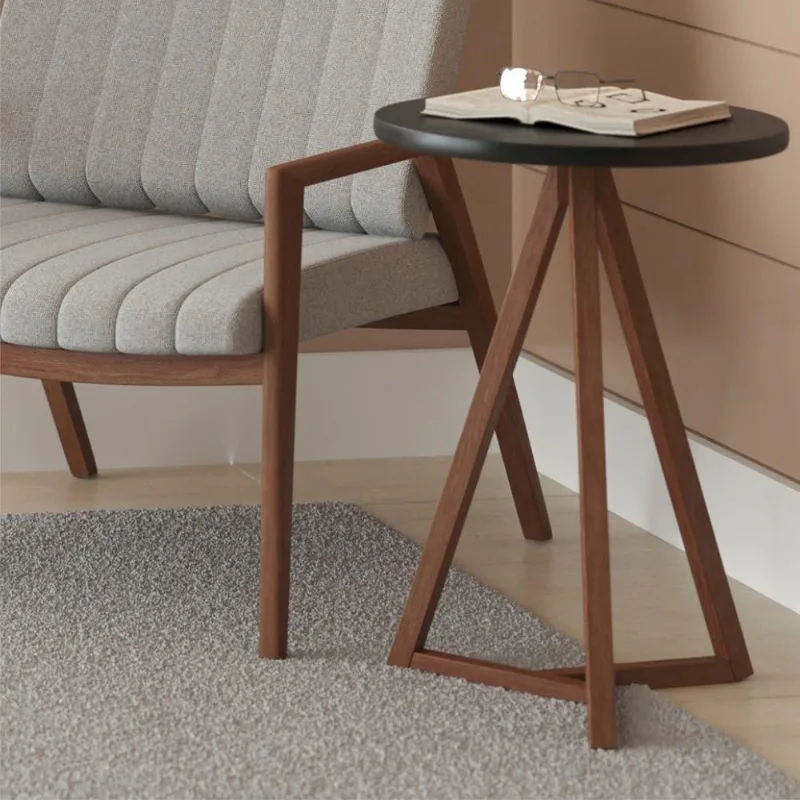 Mesa Lateral Modern Preto Amêndoa