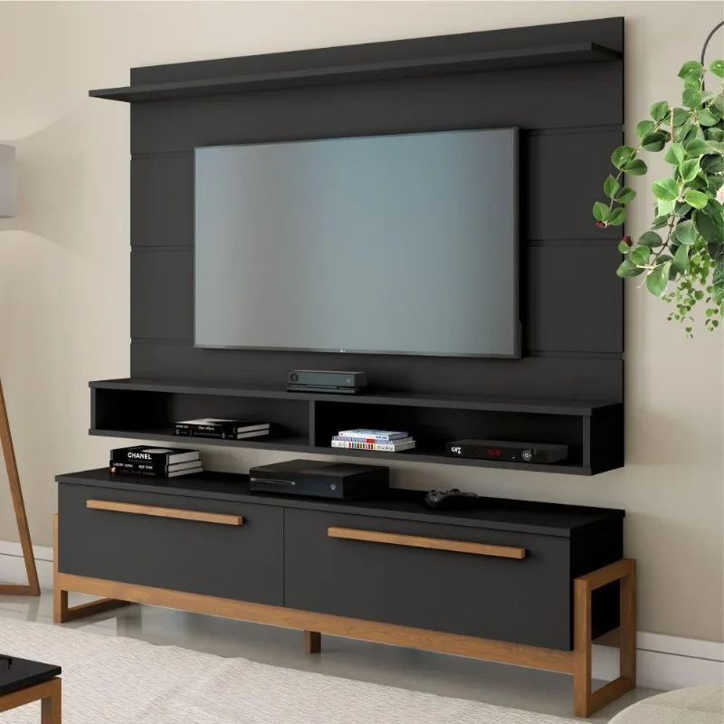 Home Para Tv Bella Preto Amêndoa