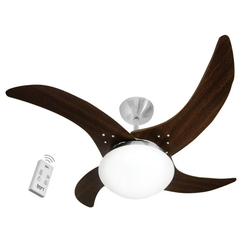 Ventilador Carvalho 4 Pás 110V Tabaco E Controle Remoto 110V
