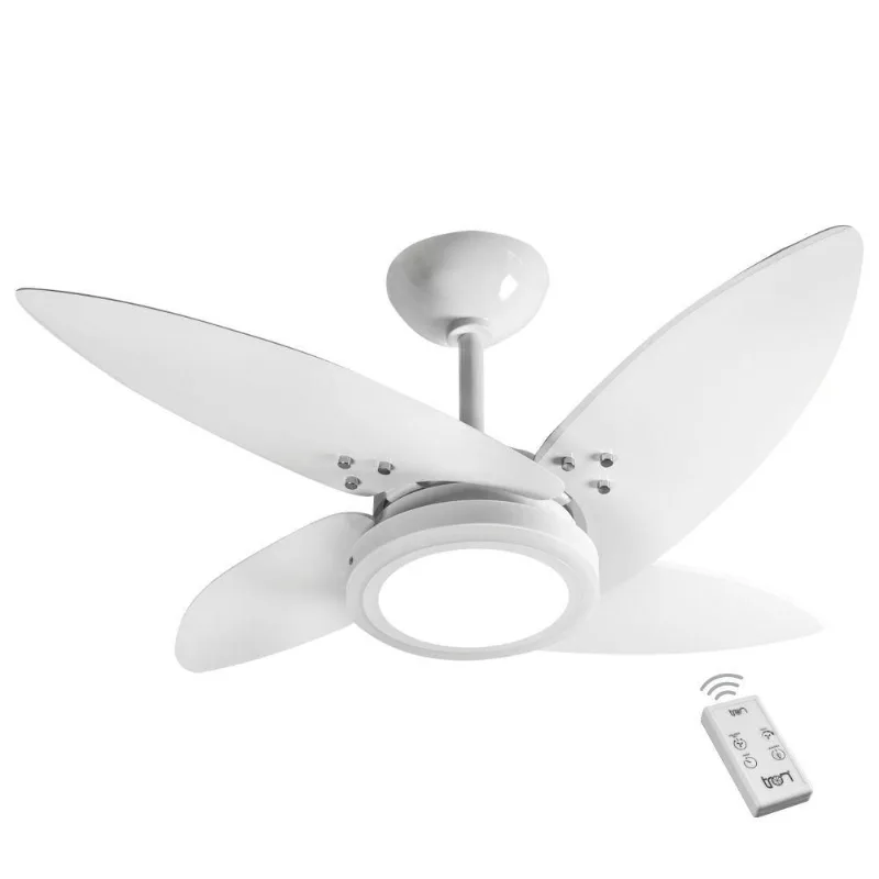 Ventilador Led Paris Branco 4 Pás 110V E Controle Remoto 110V