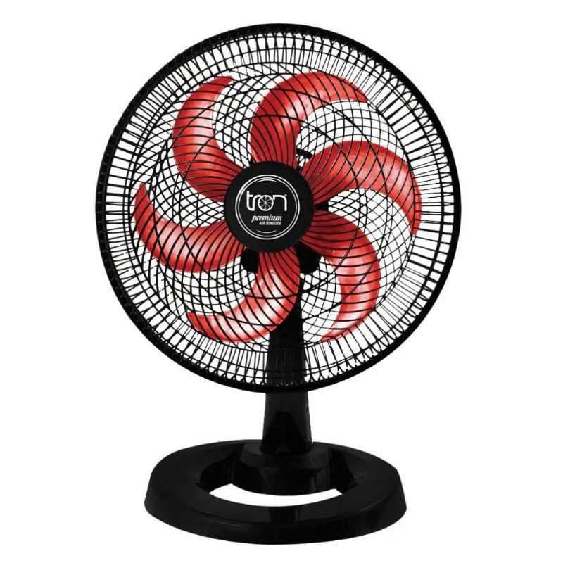 Ventilador Médio Maggie Preto Oscilante 127V Pás Vermelha 110V