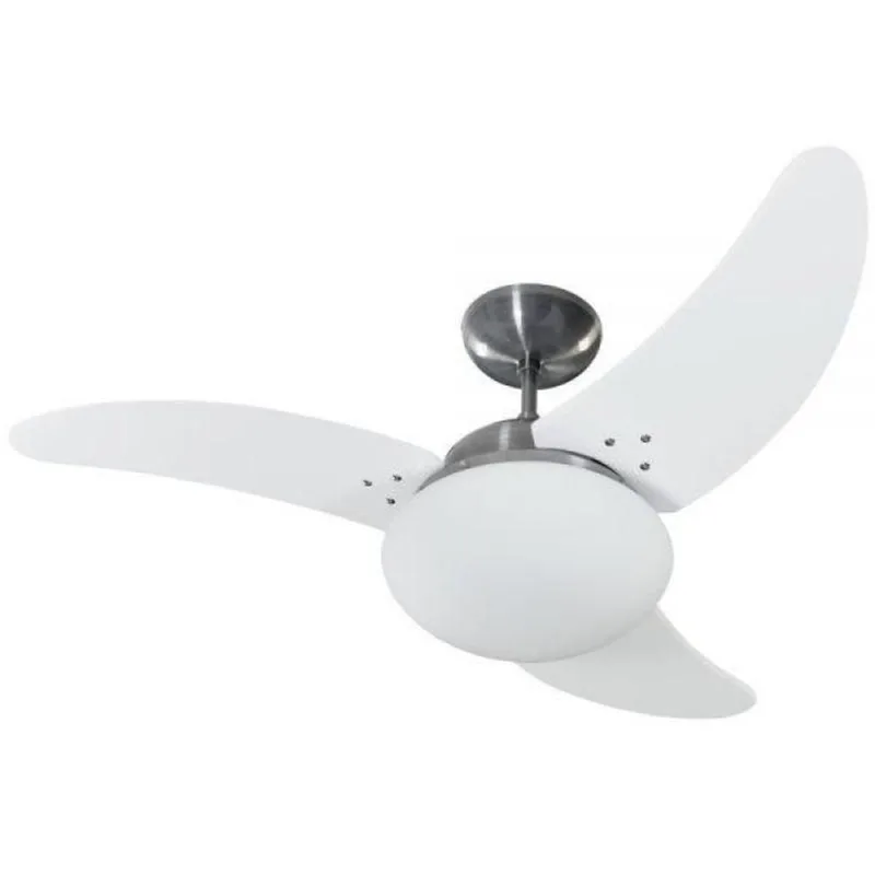 Ventilador Solano Aço Escovado 110V 3 Pás Brancas 110V
