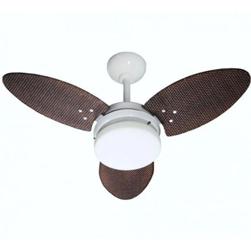 Ventilador Ventura Branco Mdf 110V 3 Pás Tabaco 110V