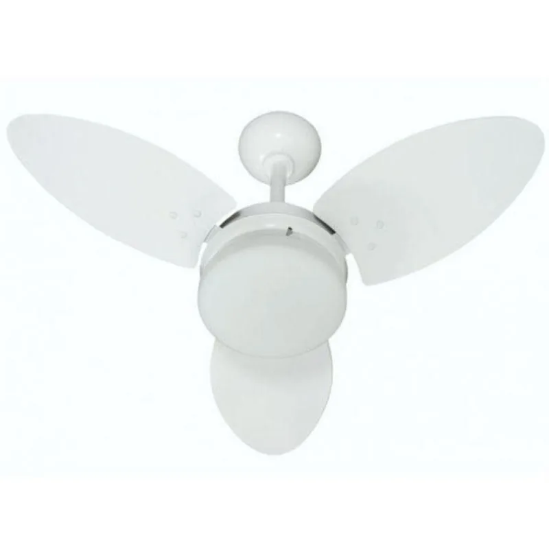 Ventilador Ventura Branco Rattan 110V 3 Pás 110V