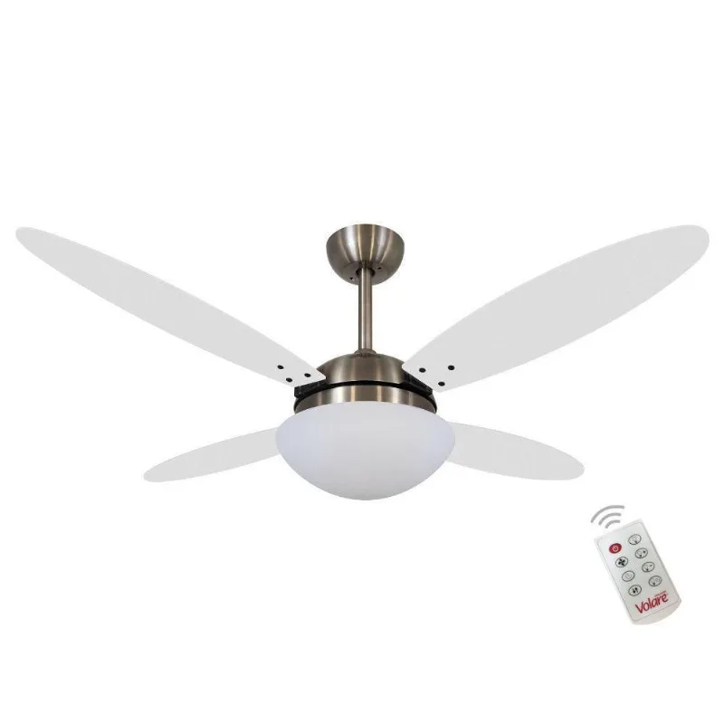 Ventilador Luna Branco E Tabaco 220V E Controle Remoto 220V