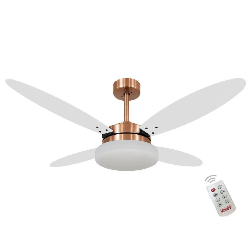 Ventilador Luna Branco E Tabaco 220V E Controle Remoto 220V