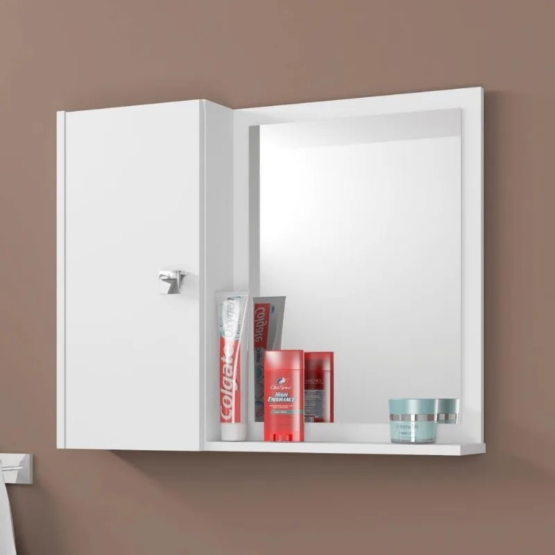 Espelheira Para Banheiro 1 Porta Acre Branco