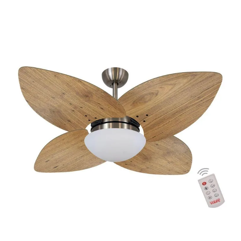 Ventilador De Teto Bronze 4 Pás Rádica Freijó 127V 110V