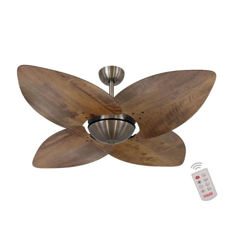Ventilador De Teto Bronze 4 Pás Rádica Imbuia 127V 110V