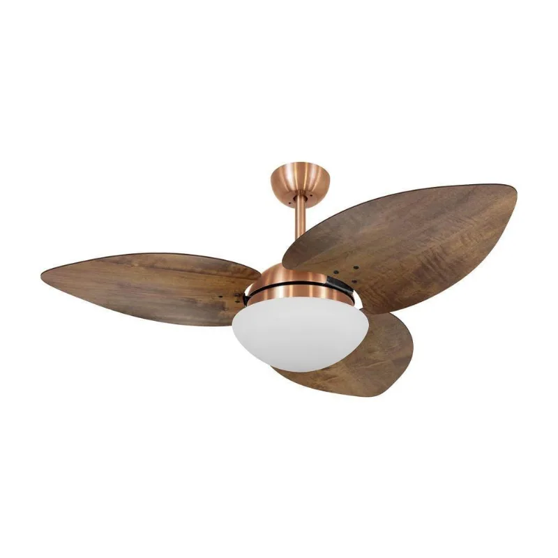 Ventilador De Teto Kovalski Cobre 3 Pás Rádica Imbuia 220V 220V