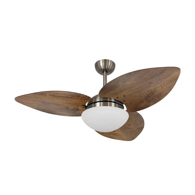Ventilador De Teto Kovalski Bronze 3 Pás Rádica Imbuia 127V 110V
