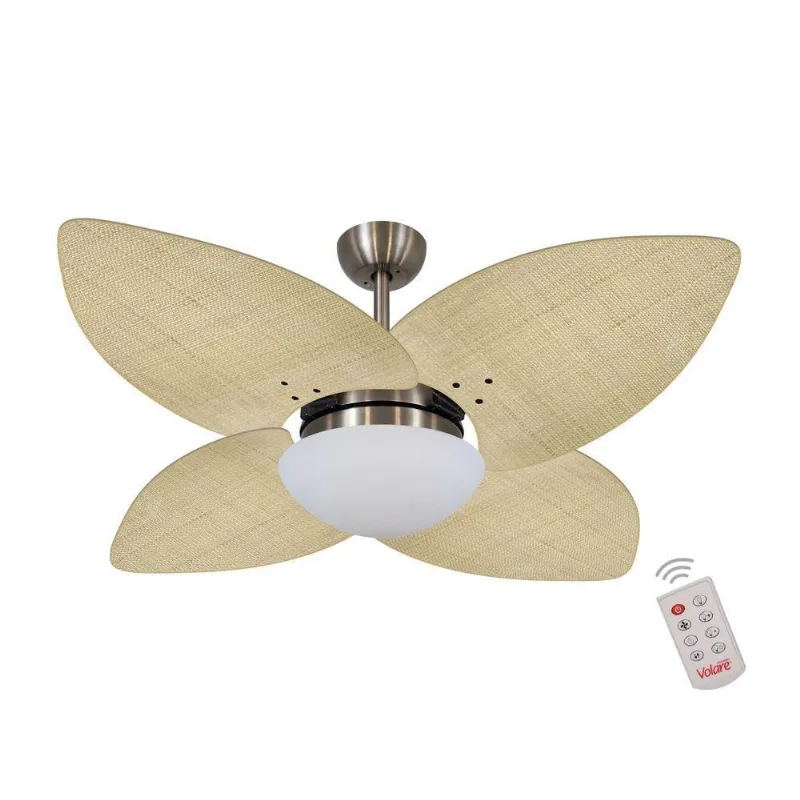 Ventilador De Teto Bronze 4 Pás Palmae Natural 220V 220V