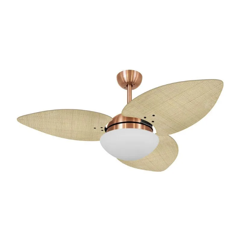 Ventilador De Teto Kovalski Cobre 3 Pás Palmae Natural 220V 220V