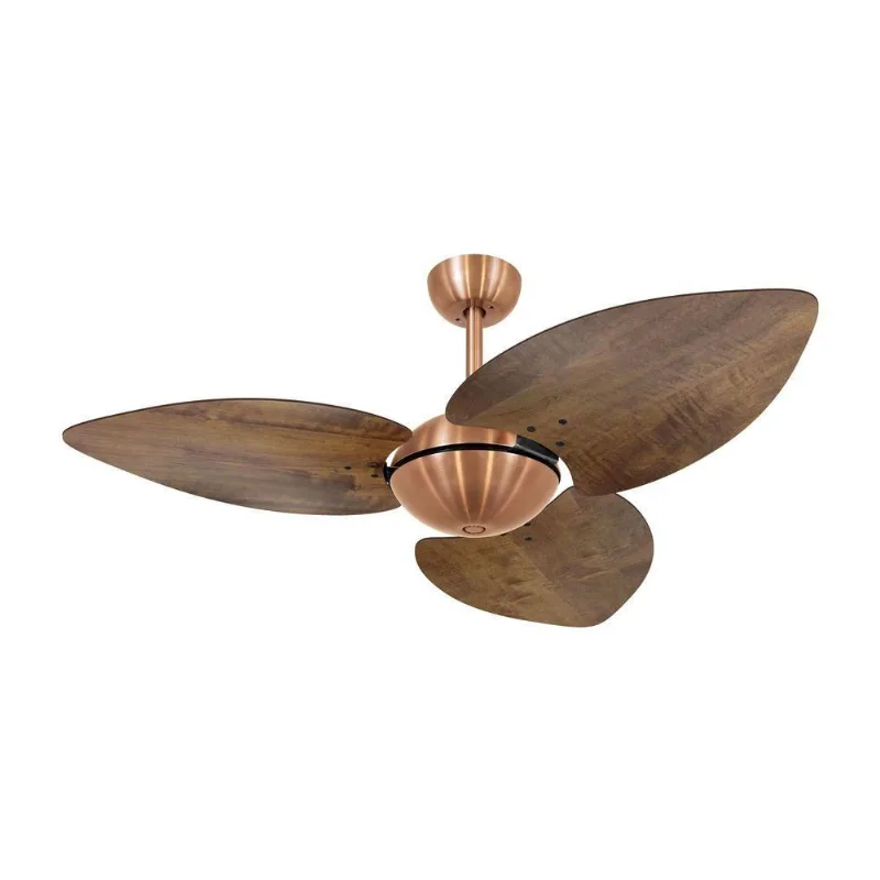 Ventilador De Teto Cobre 3 Pás Rádica Imbuia 127V 110V