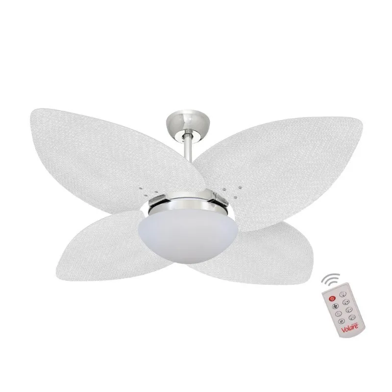 Ventilador De Teto Cromado 4 Pás Palmae Branco 220V 220V