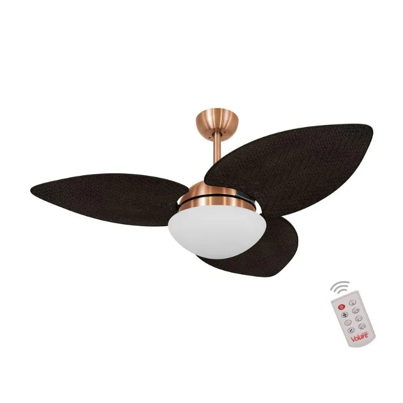 Ventilador De Teto Cobre 3 Pás Palmae Tabaco 127V 110V