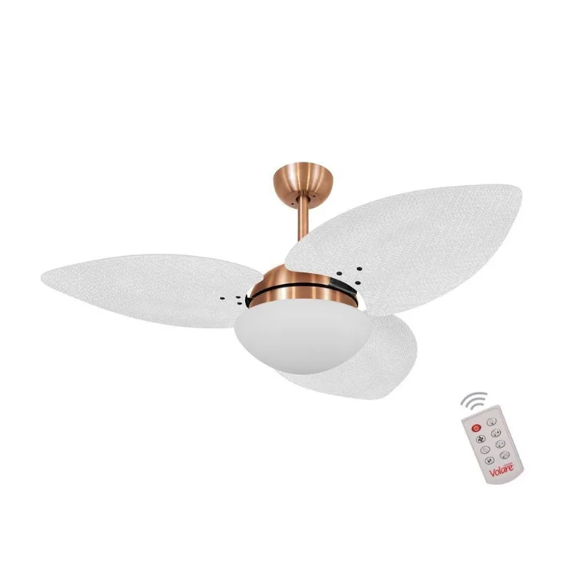 Ventilador De Teto Cobre 3 Pás Palmae Branco 220V 220V