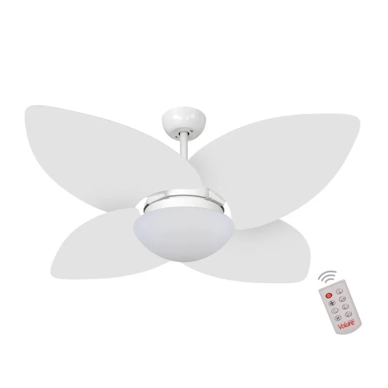 Ventilador De Teto Branco Fosco 4 Pás Branco 127V 110V