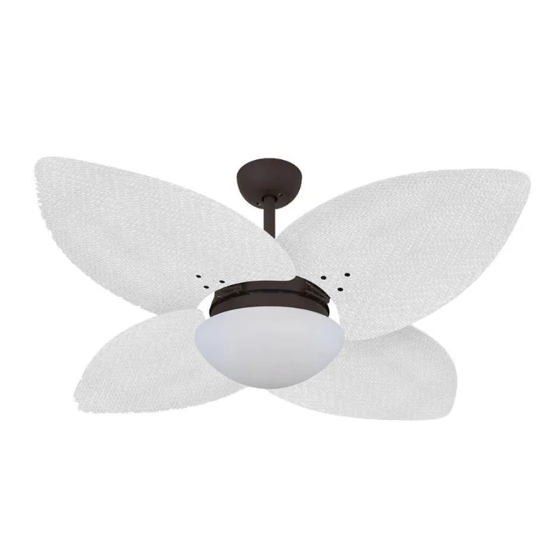 Ventilador De Teto Marrom 4 Pés Palmae Branco 127V 110V