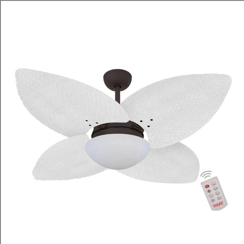 Ventilador De Teto Marrom 4 Pés Palmae Branco 220V 220V