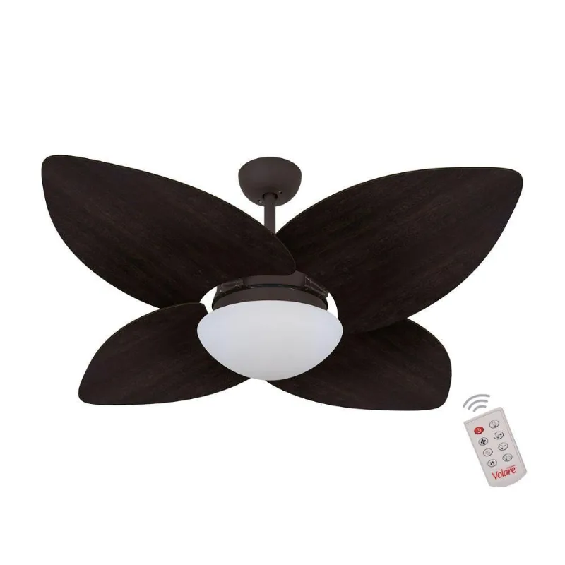 Ventilador De Teto Marrom 4 Pás Tabaco 220V C/ Controle 220V