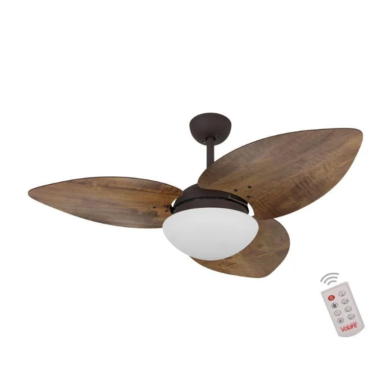 Ventilador De Teto Marrom 3 Pás Rádica Imbuia 220V 220V