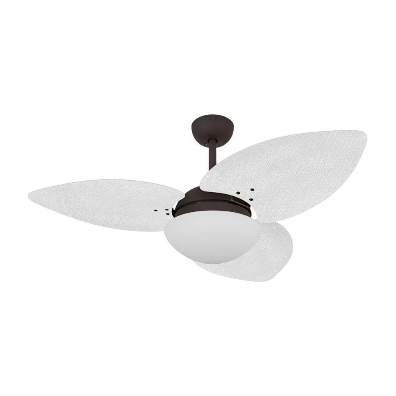 Ventilador De Teto Marrom 3 Pás Palmae Branco 127V 110V