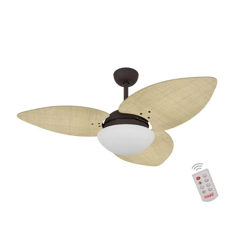 Ventilador De Teto Marrom 3 Pás Palmae Natural 127V 110V