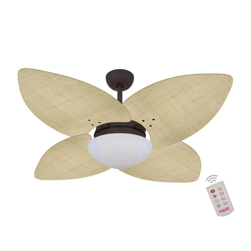 Ventilador De Teto Marrom 4 Pás Palmae Natural 220V 220V
