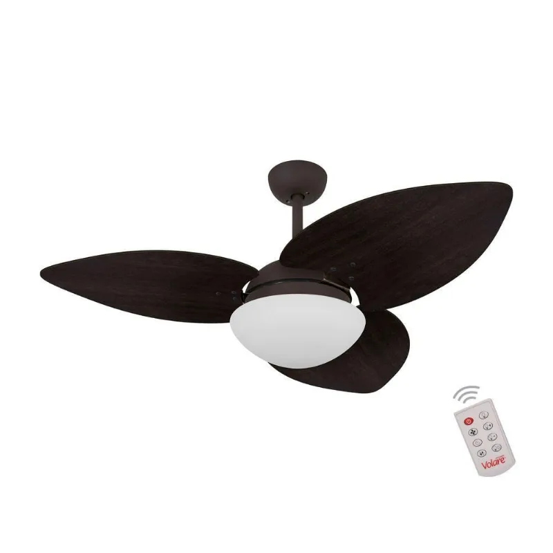 Ventilador De Teto Marrom 3 Pás Tabaco 220V C/ Controle 220V